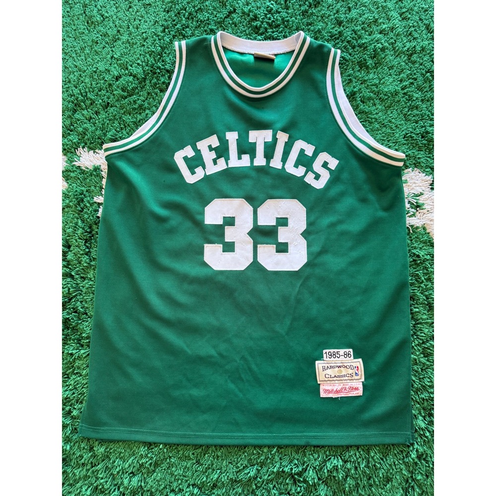 Mitchell & Ness Basketball Jersey Mens XXL Green Good Larry Bird Celtics 33 1985